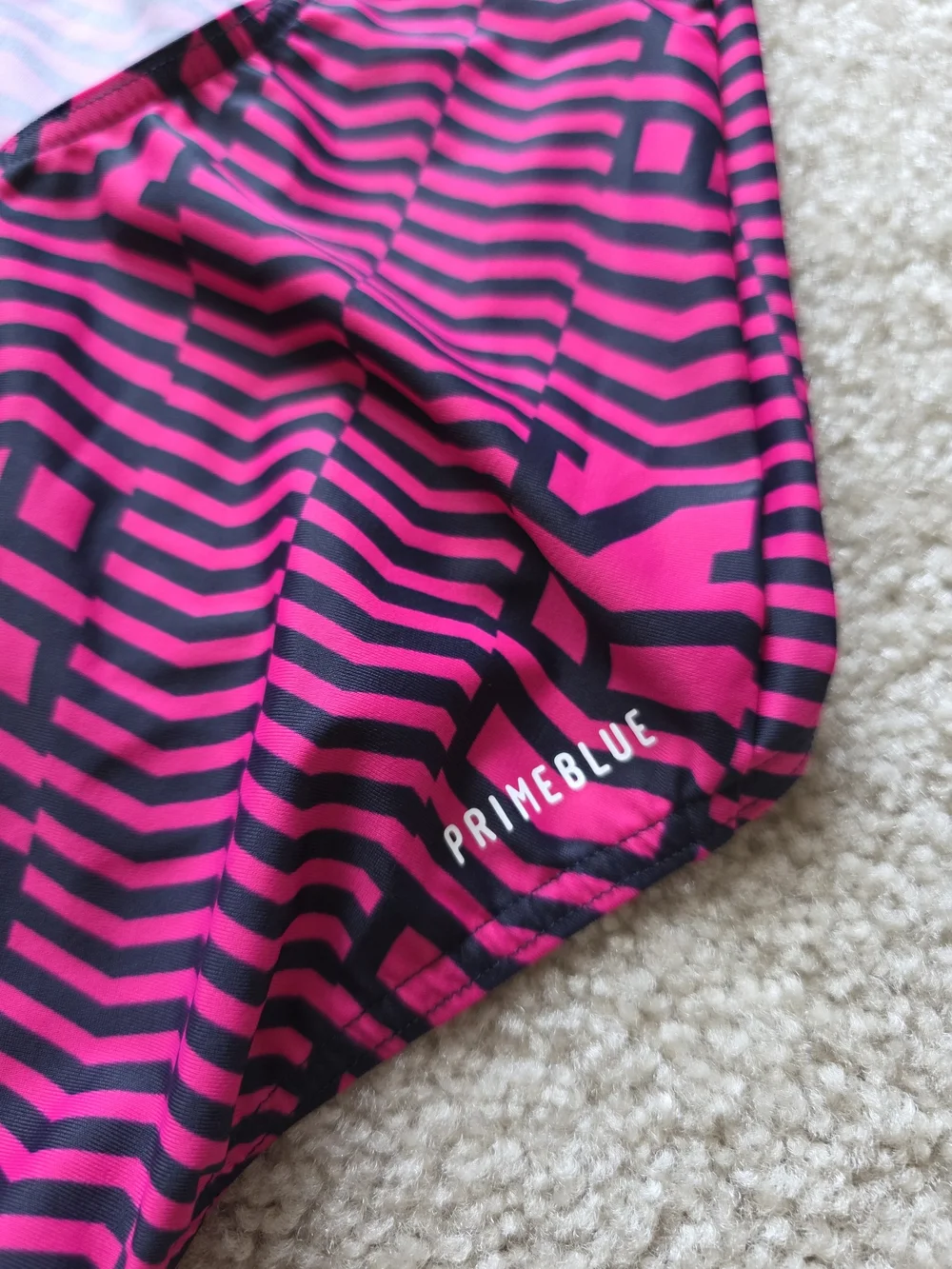Adidas‎ Youth  Pink & Black Geometric One-Piece Swimsuit